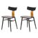 1 Kit 2 Cadeiras Analu Rivatti 42 cm -Largura- Assento e Encosto em PP Preto e Detalhe em PU Marrom